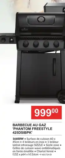 HandyHome Barbecue Au Gaz Phantom Freestyle 425DSIBPK aanbieding