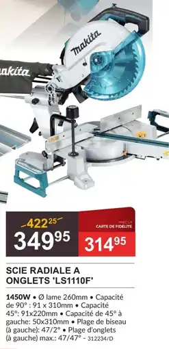 HandyHome Makita scie radiale a onglets LS1110F aanbieding
