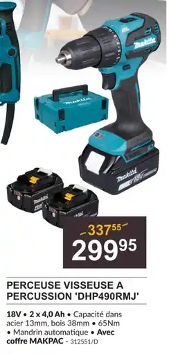 HandyHome Makita Perceuse Visseuse a Percussion DHP490RMJ aanbieding