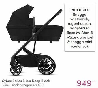 Baby & Tiener Cybex balios s lux deep black 3-in-1 kinderwagen aanbieding