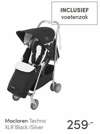 Baby & Tiener Maclaren techno xlr black -silver aanbieding