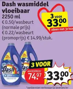 Kruidvat Dash wasmiddel vloeibaar aanbieding