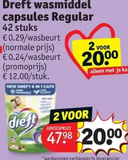 Kruidvat Dreft wasmiddel capsules Regular aanbieding