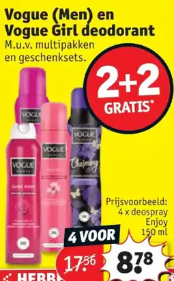 Kruidvat Vogue (Men) en Vogue Girl deodorant aanbieding