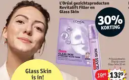 Kruidvat L’Oréal gezichtsproducten Revitalift Filler en Glass Skin aanbieding