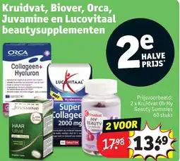 Kruidvat Kruidvat, Biover, Orca, Juvamine en Lucovitaal beautysupplementen aanbieding