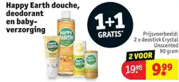 Kruidvat Happy Earth douche, deodorant en babyverzorging aanbieding