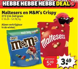 Kruidvat Maltesers en M&M’s Crispy aanbieding
