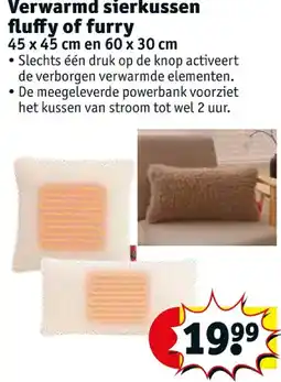 Kruidvat Verwarmd sierkussen fluffy of furry aanbieding