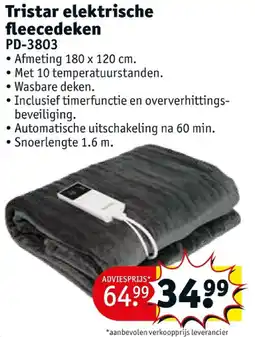 Kruidvat Tristar elektrische fleecedeken aanbieding