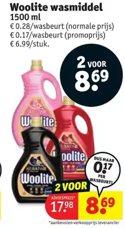 Kruidvat Woolite wasmiddel aanbieding