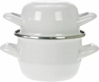 Makro Cosy & Trendy Mosselpot met schaaldeksel 12 cm wit - 0,9 l aanbieding