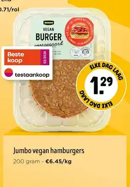 Jumbo Jumbo vegan hamburgers aanbieding