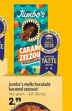 Jumbo Jumbo’s melkchocolade karamel zeezout aanbieding