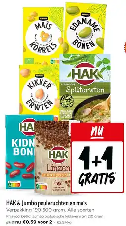 Jumbo HAK & Jumbo peulvruchten en maĂŻs aanbieding