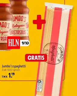 Jumbo Jumbo’s spaghetti aanbieding