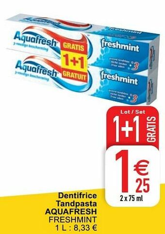 Cora Dentifrice tandpasta aquafresh freshmint aanbieding