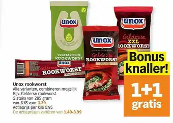 Albert Heijn Unox Rookworst aanbieding