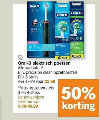 Albert Heijn Oral B Elektrisch Poetsen aanbieding