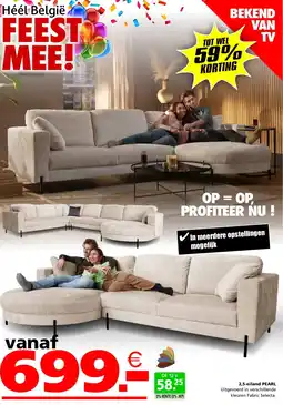 Seats and Sofas 2,5 Eiland Pearl aanbieding