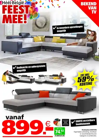 Seats and Sofas Hoeksalon Boston aanbieding