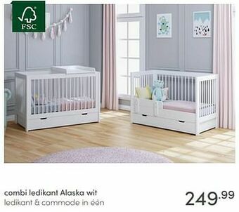 Baby & Tiener Combi ledikant alaska wit aanbieding