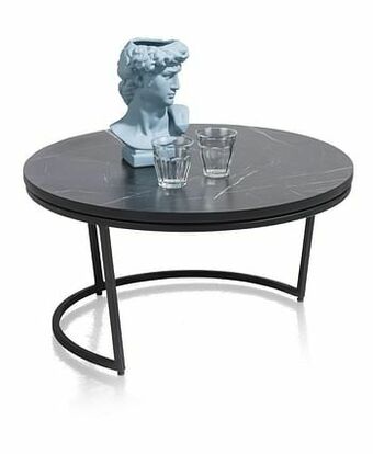 Deba Meubelen Bijzettafel CITY - Zwarte marmerlook Zwart aanbieding