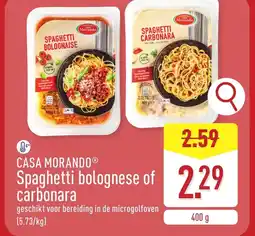 ALDI Casa morando spaghetti bolognese of carbonara aanbieding