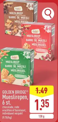 ALDI Golden bridge mueslirepen aanbieding