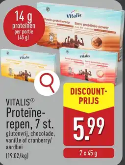 ALDI Vitalis proteïnerepen aanbieding