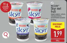 ALDI Milsani skyr met fruit aanbieding