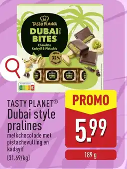 ALDI Tasty Planet Dubai Style Pralines aanbieding