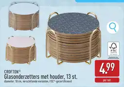 ALDI Crofton Glasonderzetters met houder aanbieding
