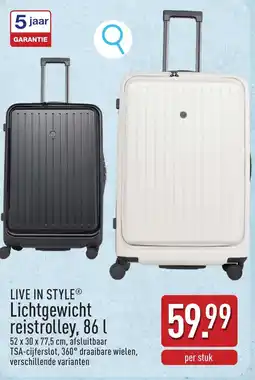 ALDI Live in Style Lichtgewicht Reistrolley aanbieding
