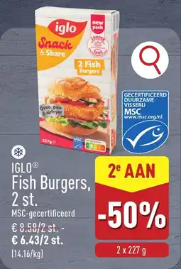 ALDI Iglo Fish Burgers aanbieding