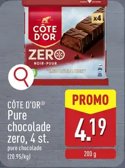 ALDI Côte D'Or Pure Chocolade Zero aanbieding