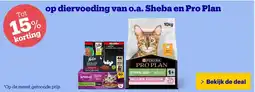 Bol.com op diervoeding van o.a. Sheba en Pro Plan aanbieding