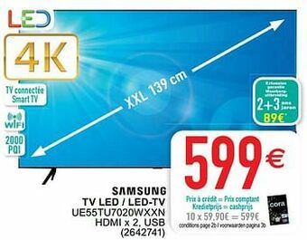 Cora Samsung tv led - led-tv ue55tu7020wxxn aanbieding