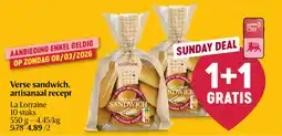 Delhaize La Lorraine Verse sandwich, artisanaal recept aanbieding