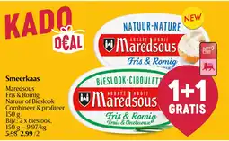 Delhaize Maredsous Fris & Romig Natuur of Bieslook Smeerkaas aanbieding