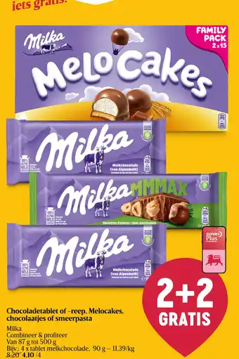 Milka Chocoladetablet of -reep, Melocakes, chocolaatjes of smeerpasta