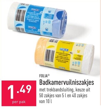 ALDI Folia Badkamervuilniszakjes aanbieding