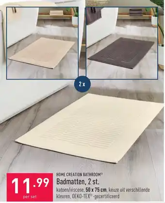ALDI Home Creation Bathroom Badmatten, 2 st. aanbieding