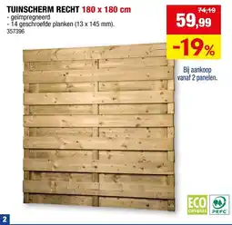 Hubo Tuinscherm Recht aanbieding