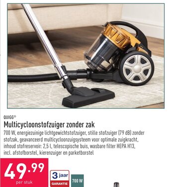 ALDI Quigg Multicycloonstofzuiger zonder zak aanbieding