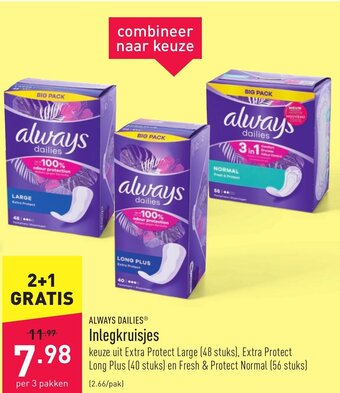 ALDI Always Dailies Inlegkruisjes aanbieding