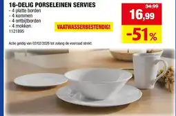 Hubo 16 delig porseleinen servies aanbieding
