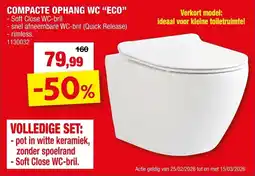 Hubo Compacte ophang wc Eco aanbieding