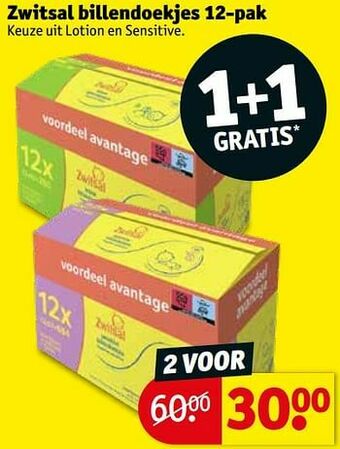 Kruidvat Zwitsal billendoekjes aanbieding
