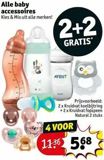 Kruidvat Kruidvat koelbijtring + kruidvat fopspeen natural aanbieding